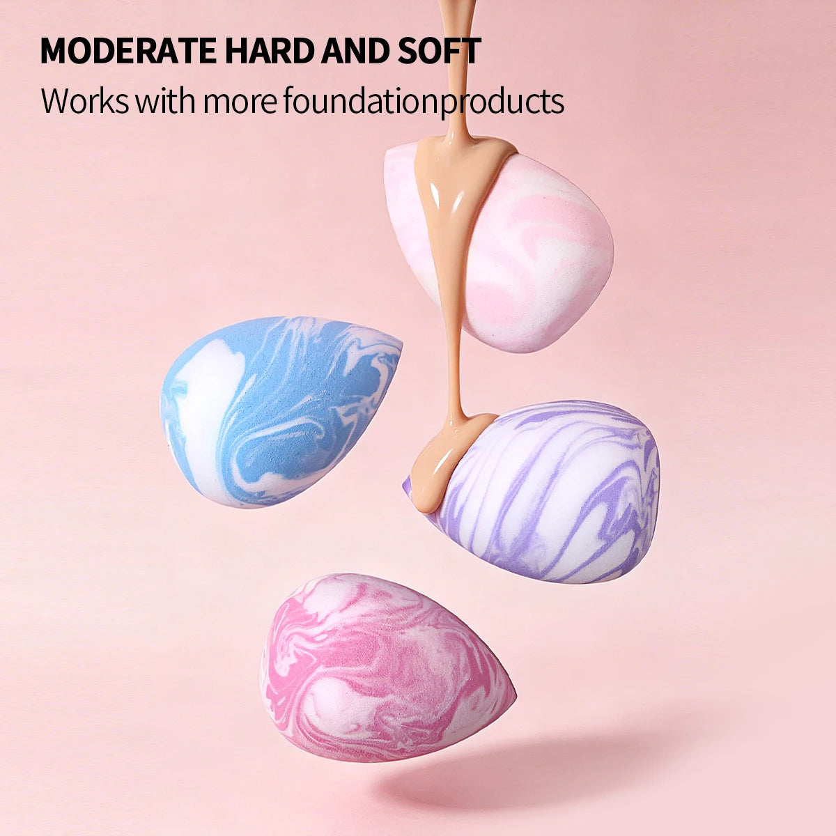 KOSSHOW 4-Pack Latex-Free Makeup Sponges | Wet & Dry Blender Makeup Blending Sponge QXL