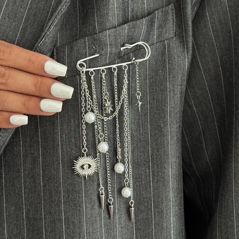 Women's Tassel Brooch Pin | Zinc Alloy Waist Buckle Clasp Tassel Brooch Pin QXL
