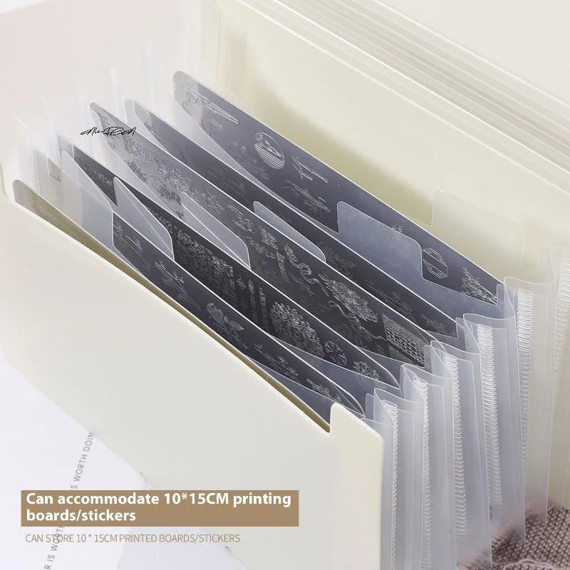 A6 Nail Stamping Plate Holder – 7-Slot Storage Booklet Nail Plate Organizer QXL