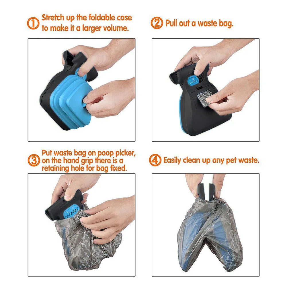 Foldable Dog Pooper Scooper with Decomposable Bags Dog Pooper Scooper QXL