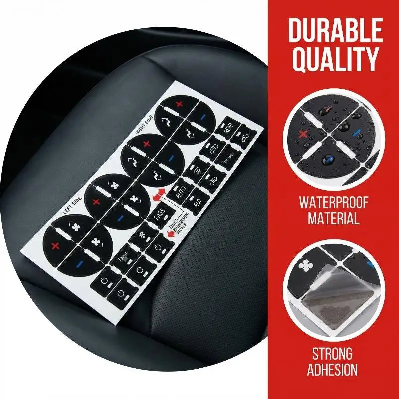 Car Dashboard Climate Control Replacement Decal Sticker Kit Dashboard Decal Sticker QXL