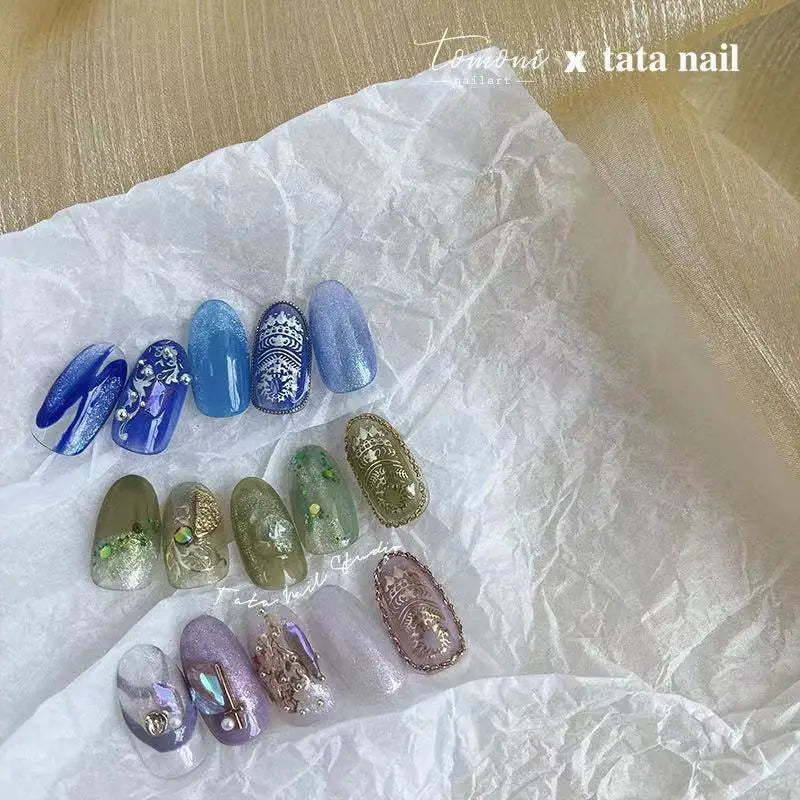 5D Laser Silver Flame Nail Stickers | Hot Stamping Decals Nail Art Stickers QXL