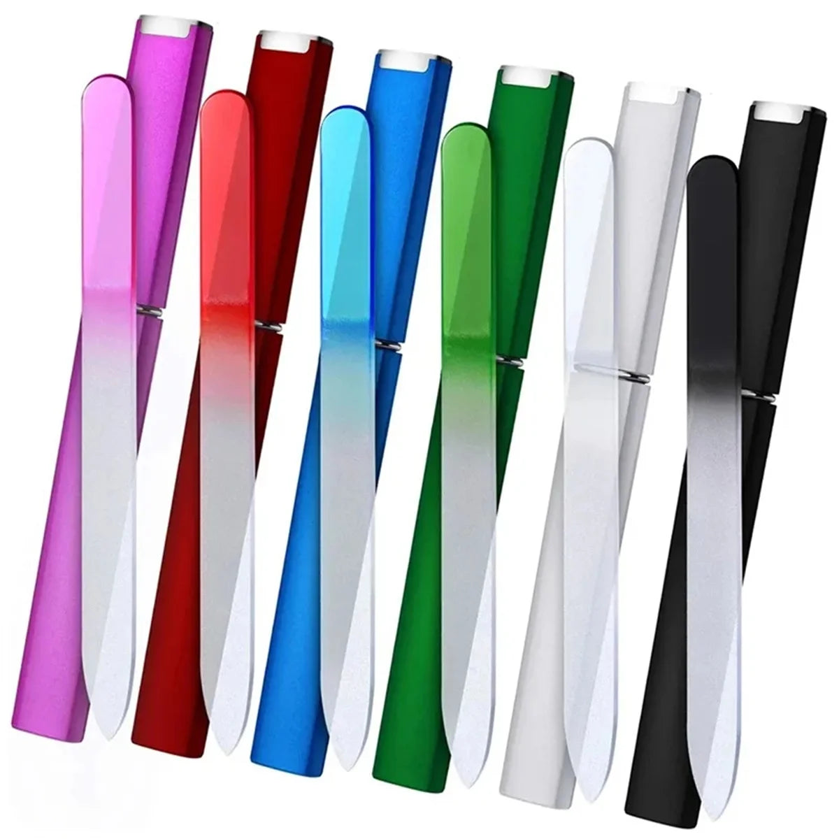 Crystal Glass Nail File | Double-Sided Gradient Manicure Tool Glass Nail File QXL