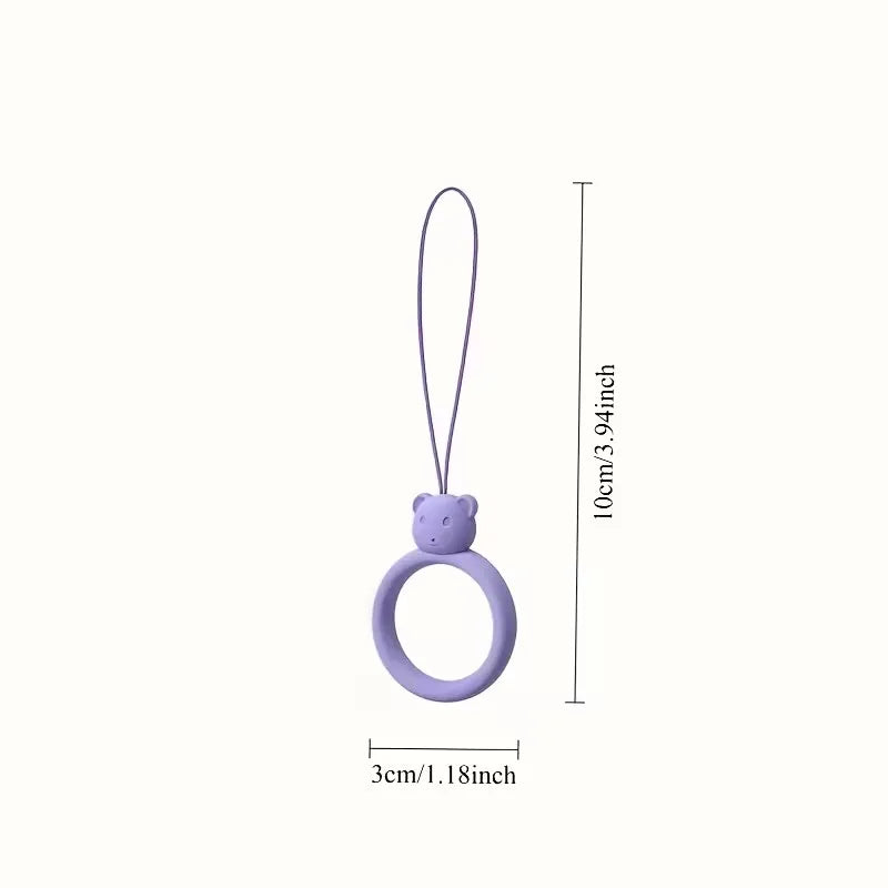2-Pack Cute Bear Silicone Phone Wrist Strap Lanyards – 4 Colors Phone Wrist Lanyard QXL