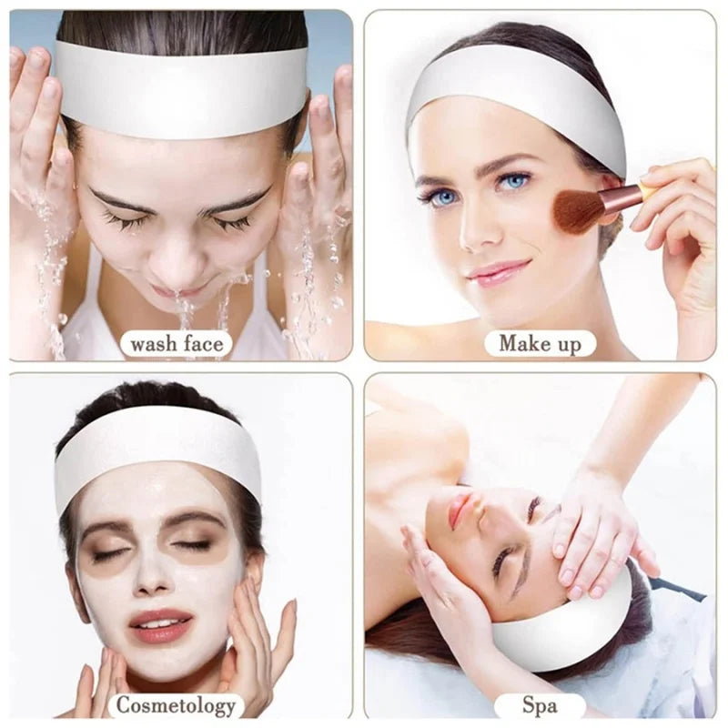 Disposable Spa Facial Headbands | Non-Woven Soft Wrap 10/50/100pk Disposable Facial Headband QXL