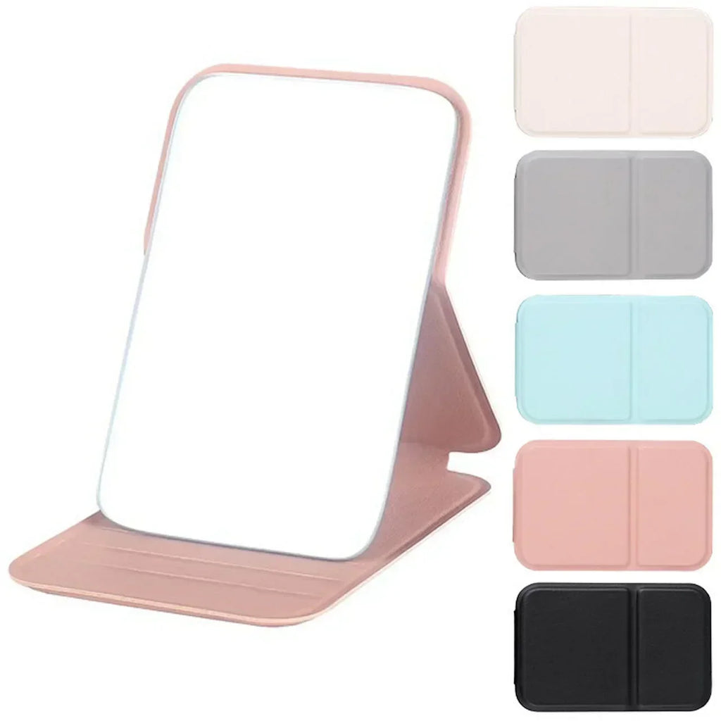 Foldable PU Leather Compact Makeup Mirror for Travel & Desk Compact Makeup Mirror QXL