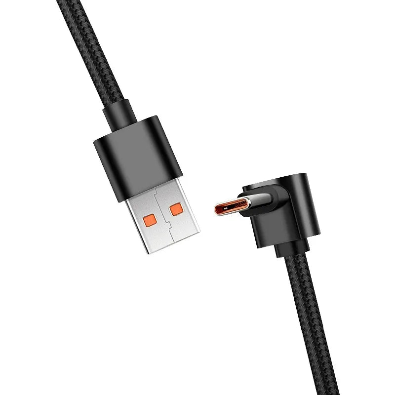 60W USB-C PD Fast Charging Cable 90° Angle | iPhone & MacBook USB-C Charging Cable QXL