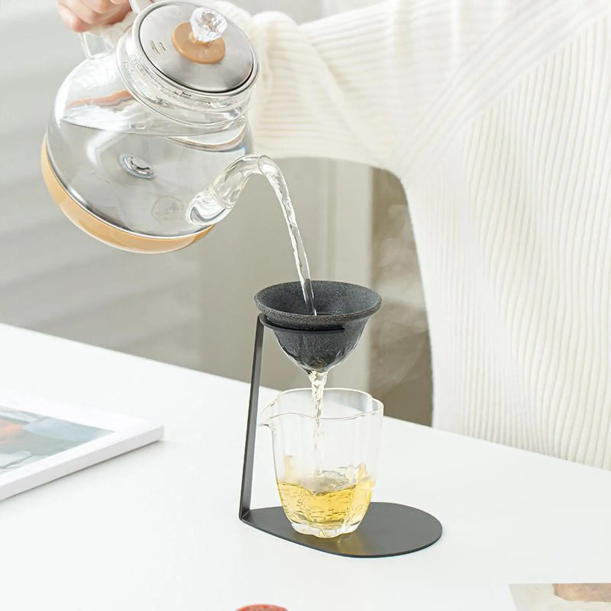 Reusable Ceramic Coffee & Tea Filter Strainer with Stand Ceramic Tea Strainer QXL