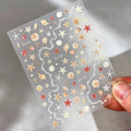 5D Summer Seashell Nail Stickers | Embossed Starfish Decals Nail Art Stickers QXL B