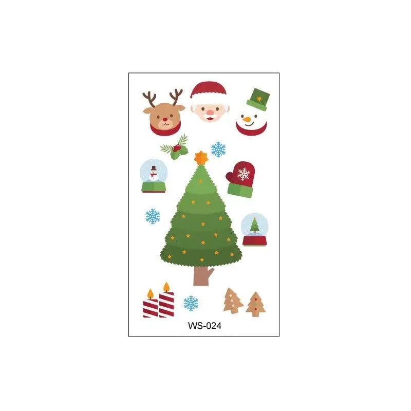 Christmas Temporary Tattoo Stickers for Kids | Glow Santa Temporary Tattoo Stickers QXL NO.24