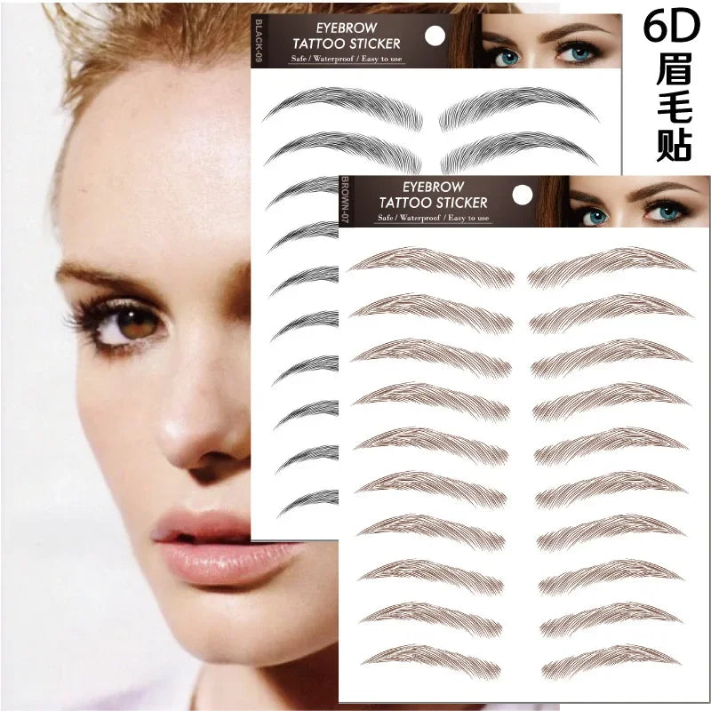 6D Waterproof Hair-Like Eyebrow Tattoo Stickers | Easy Brow Eyebrow Tattoo Stickers QXL
