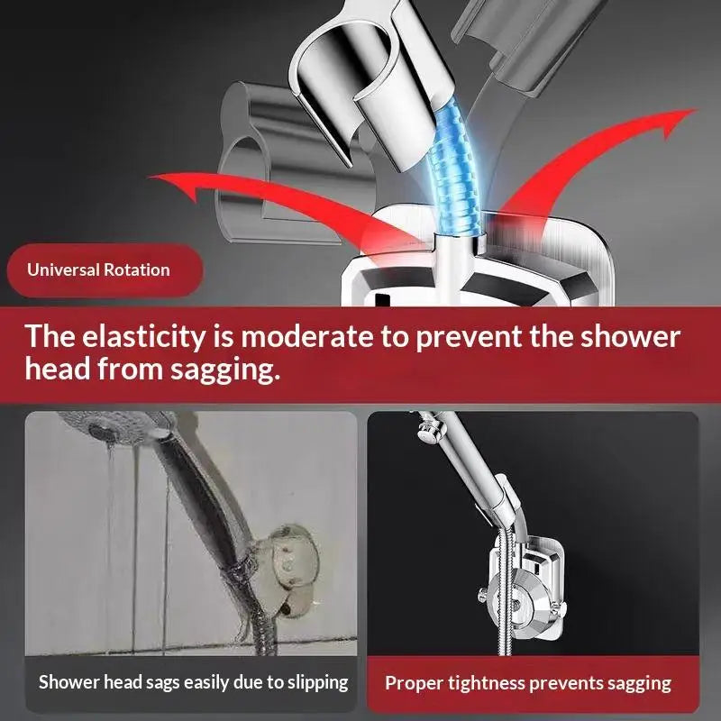 No-Drill Shower Head Holder | Universal Wall Mount Bracket Shower Head Holder QXL