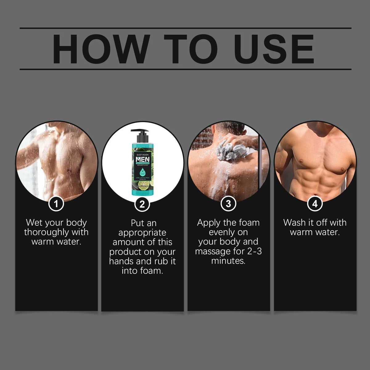 Eelhoe Men's Shower Gel | 4 Scents Natural Plant Extract 100ml Men's Shower Gel QXL