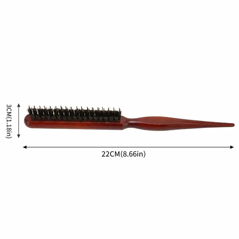 Ergonomic Teasing Brush & Parting Comb | Cherry Wood Handle Teasing Brush Comb QXL