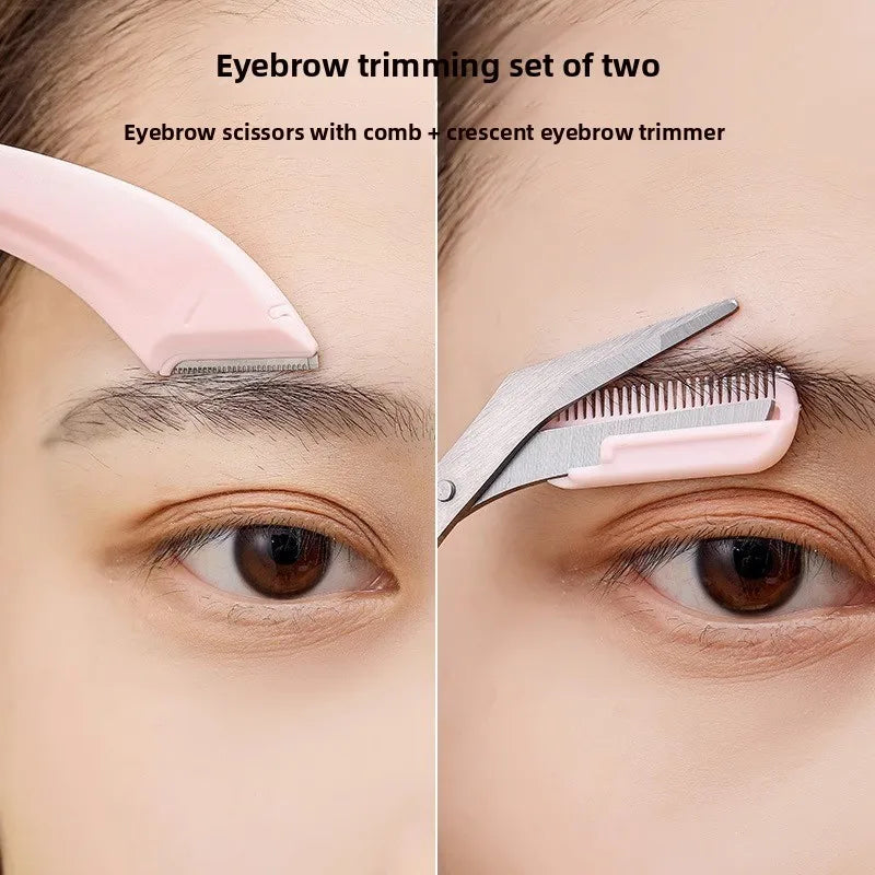 Stainless Steel Eyebrow Scissors with Comb | Brow Trimmer Eyebrow Trimmer Scissors QXL