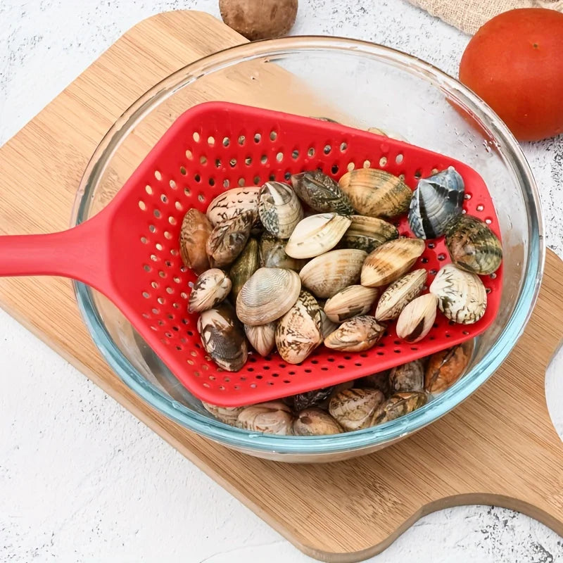 Large Slotted Spoon Strainer | PP Colander Spatula Kitchen Tool Slotted Spoon Strainer QXL