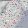 5D Nail Art Stickers – Swan Crown Butterfly Bowknot Decals