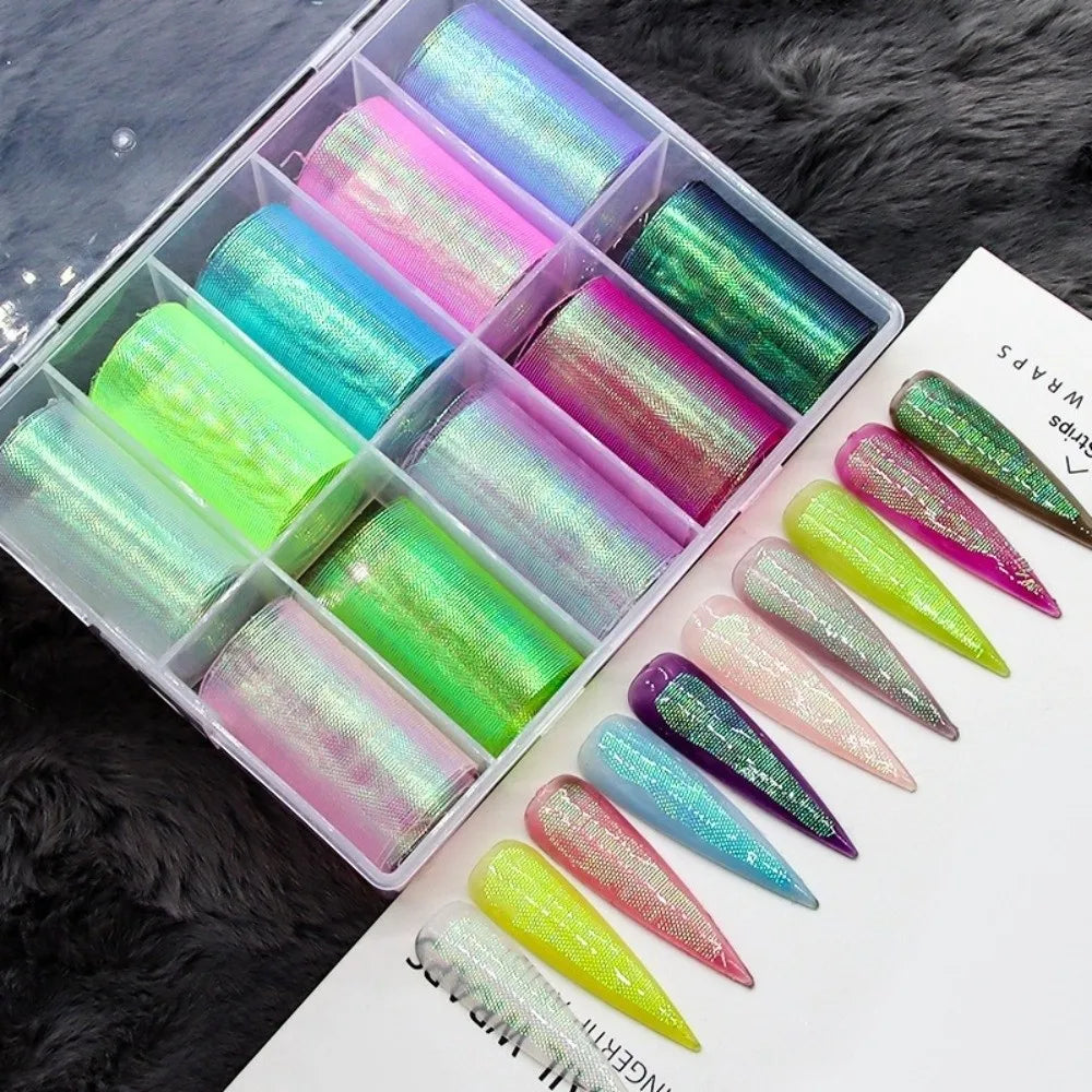 Mermaid Scale 3D Nail Foils | Mesh Texture Manicure Stickers Nail Art Foils QXL