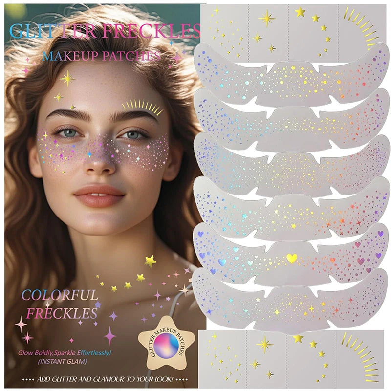 Metallic Freckle Temporary Tattoo Stickers | Gold & Silver 5-Pack Temporary Tattoo Stickers QXL
