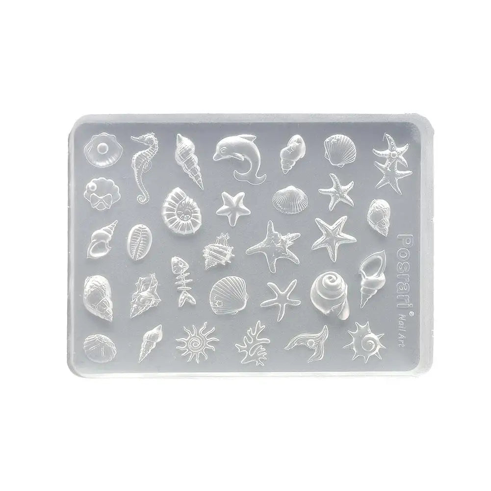 3D Ocean Shell Silicone Nail Mold | Seashell Starfish DIY Art Silicone Nail Mold QXL A CN