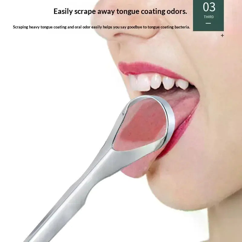 Stainless Steel Tongue Scraper | Reusable Oral Hygiene Tool Tongue Scraper QXL