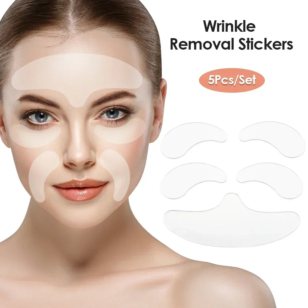 Reusable Silicone Anti-Wrinkle Patches | Face, Neck & Eye Silicone Wrinkle Patches QXL 5Pcs Set China Mainland