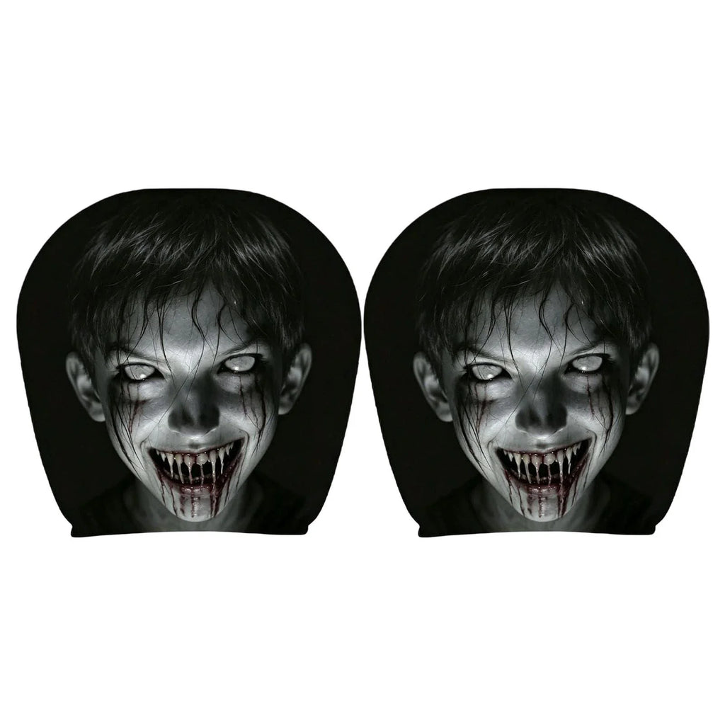 Halloween Ghost Face Car Headrest Covers | 2-Pack Spooky Decor Car Headrest Covers QXL 2pcs B style