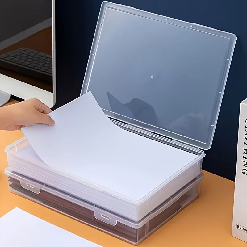 Clear Plastic Storage Box with Lid | Desktop Organizer Plastic Storage Box QXL