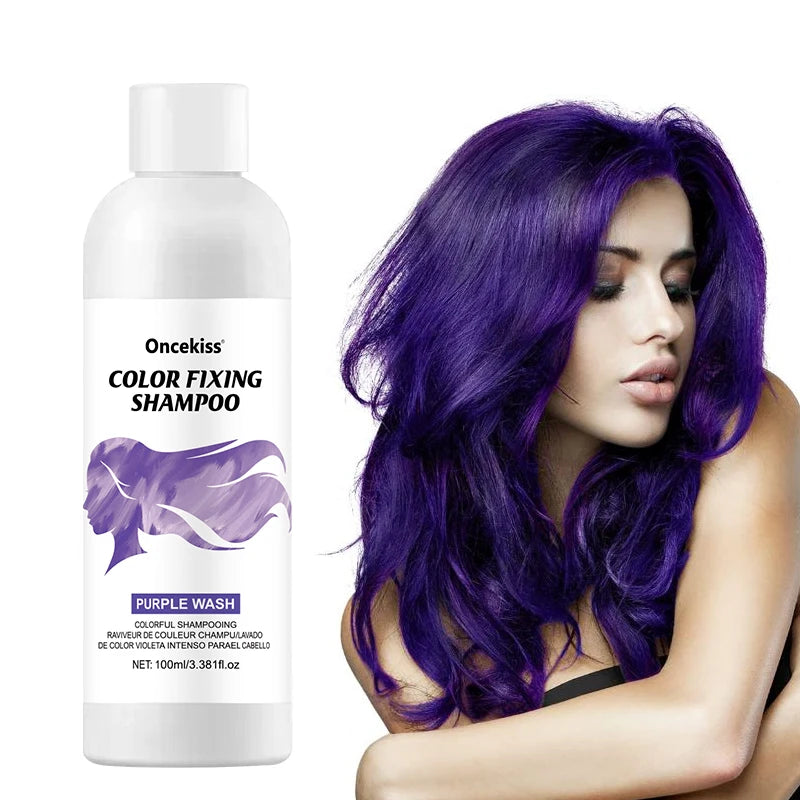 Semi-Permanent Hair Color Shampoo | Vibrant Shine & Moisture Hair Color Shampoo QXL PURPLE WASH