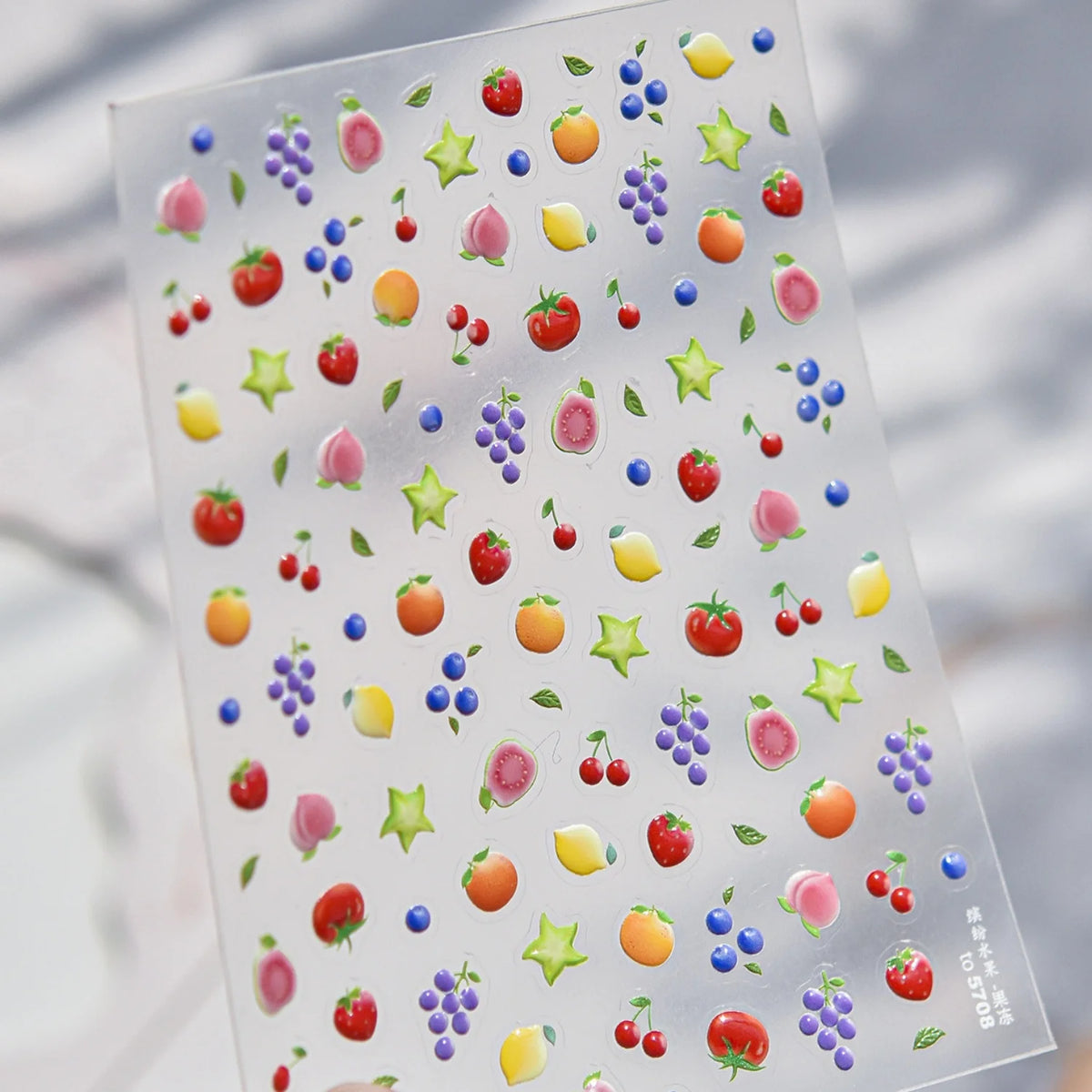 5D Embossed Fruit Nail Stickers | Cute Strawberry & Blueberry Nail Art Stickers QXL
