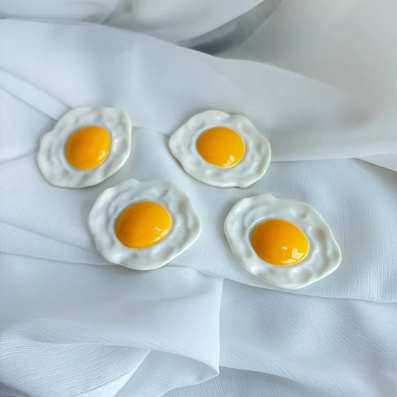 Fried Egg Refrigerator Magnet | Kitchen Décor Golden Accents Novelty Fridge Magnet QXL 4pcs