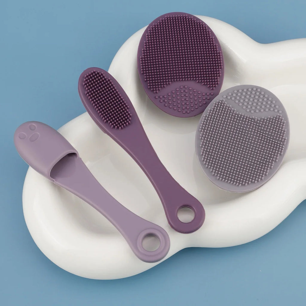 RANCAI 2-Pc Silicone Facial Cleansing Brush Set | Skin Care Facial Cleansing Brush QXL