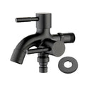 Black Dual-Outlet 304 Stainless Steel Wall Faucet G1/2" Wall Mount Faucet QXL 1 PC
