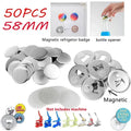 50-Pack DIY 2-in-1 Bottle Opener Fridge Magnet Kit 58mm DIY Badge Kit QXL 50pcs 58mm
