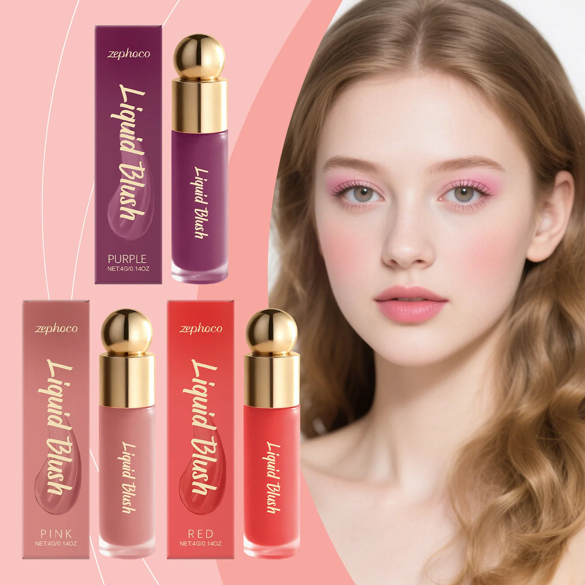 Liquid Blush & Bronzer Highlighter – Waterproof Melting Formula Liquid Blush Bronzer QXL