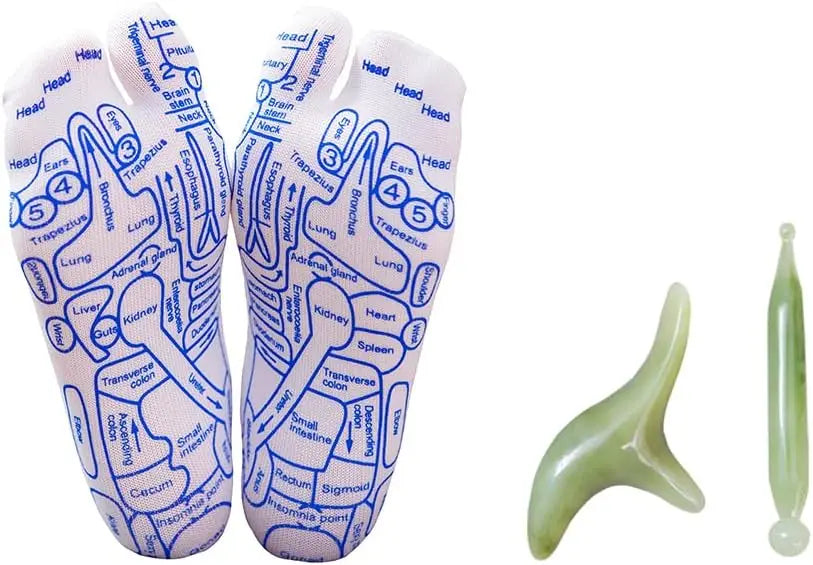 Reflexology Socks & Acupressure Massage Tool Set for Men Foot Massage Set QXL Man-Big