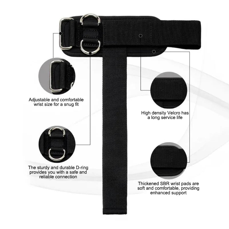 2-in-1 Weightlifting Wrist Straps with D-Ring | Gym Deadlift Weightlifting Wrist Straps QXL