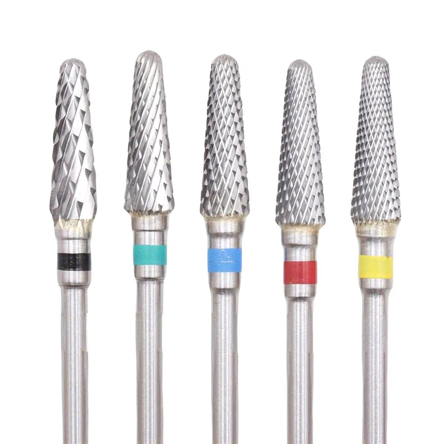 FUMOSIK Tungsten Carbide Bullet Nail Drill Bit 3/32 Manicure Nail Drill Bit QXL