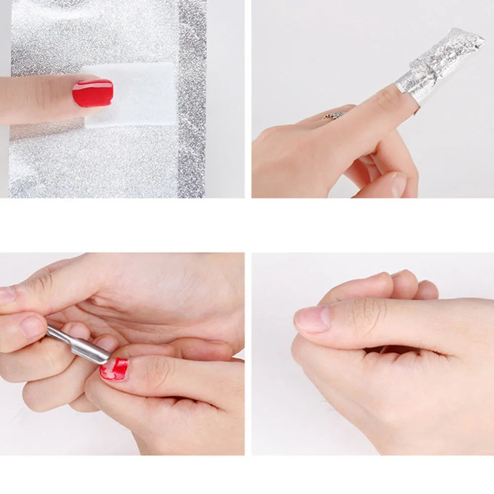 100-Pack Foil Nail Remover Wraps | Gel Polish Soak Off Cotton Nail Remover Wraps QXL