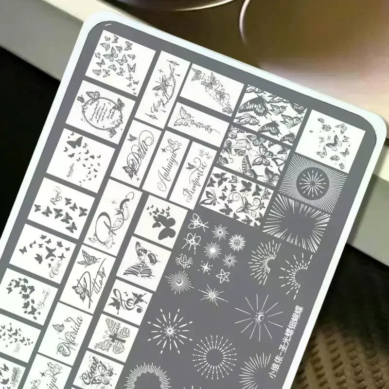 Butterfly Nail Stamping Plates | Stainless Steel Stencil Nail Stamping Plate QXL