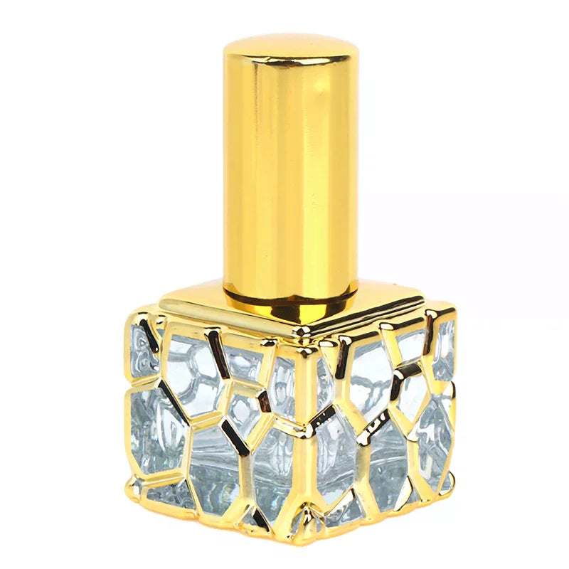 10ml Cube Gold Glass Refillable Perfume Atomizer Bottle Perfume Atomizer Bottle QXL