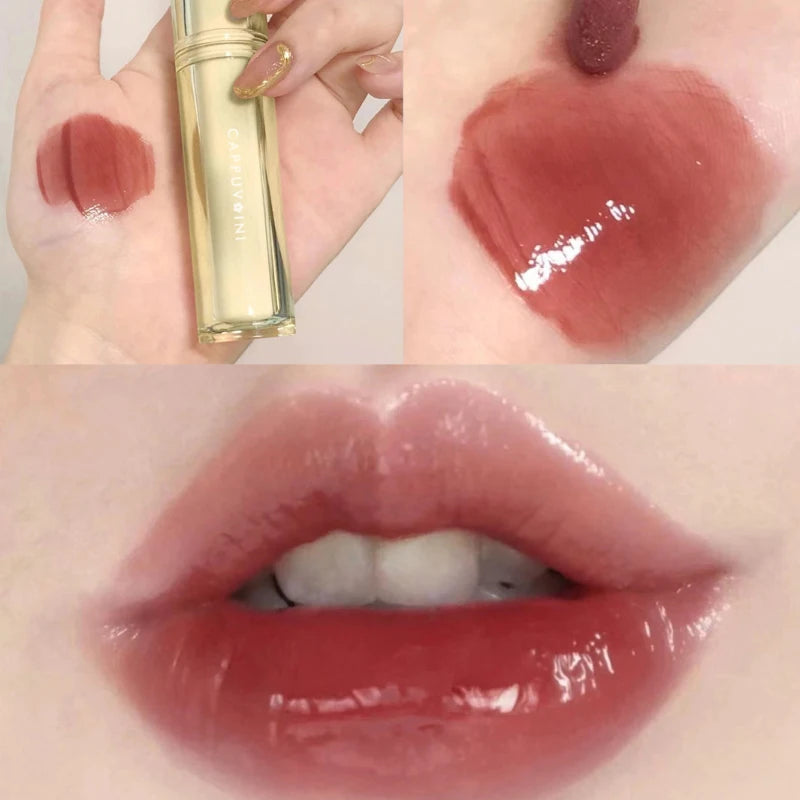 Cappuvini Mirror Lip Glaze | Glazed Glass Lip Gloss Lipstick Mirror Lip Gloss QXL