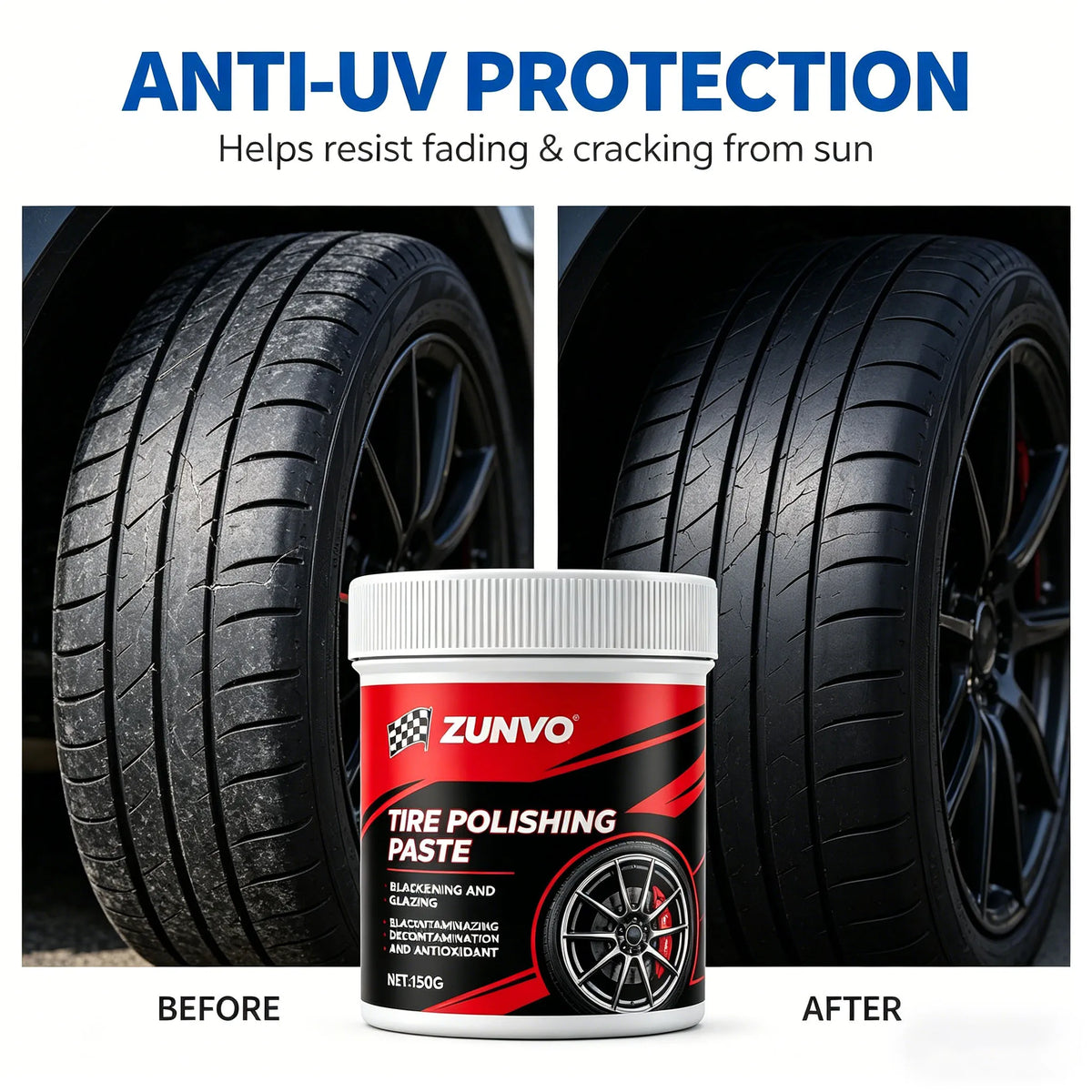 Tire Polishing Paste – Blacken, Glaze & Protect Car Tires Tire Polishing Paste QXL