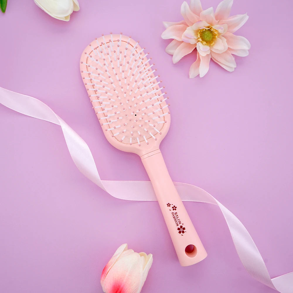 Mini Air Cushion Detangling Hairbrush | Anti-Static Massage Comb Detangling Hairbrush QXL YF9321-pink-01