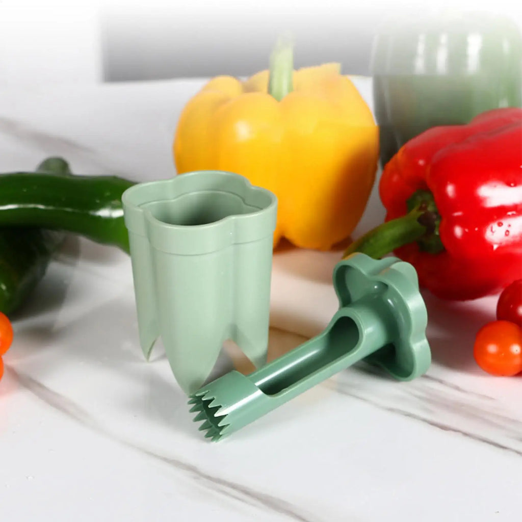 2-in-1 Pepper Corer & Seed Remover | Bell & Chili Coring Tool Vegetable Corer Tool QXL