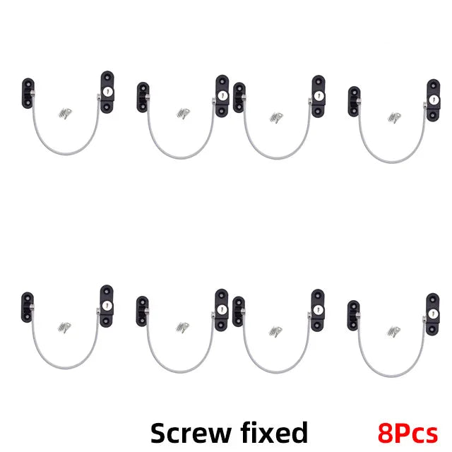 4/8-Pack Stainless Steel Window Safety Locks for Kids Child Safety Lock QXL B10 8 Pcs Black