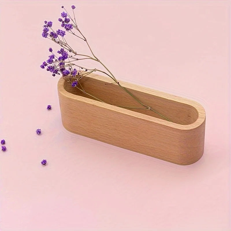 Wooden Business Card Holder | Desktop Office Storage Box Business Card Holder QXL