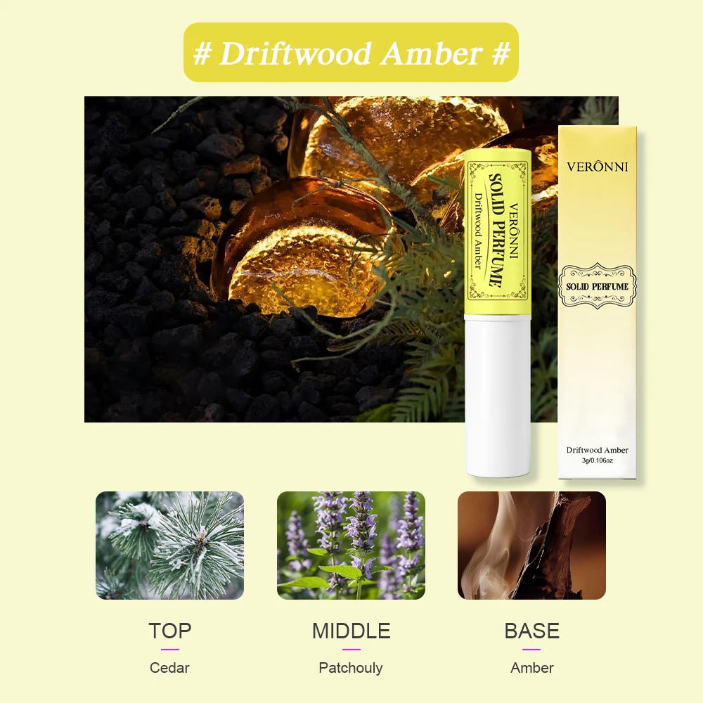 Solid Perfume Stick – Citrus Rose Woody Fragrance Balm Solid Perfume Balm QXL Driftwood Amber