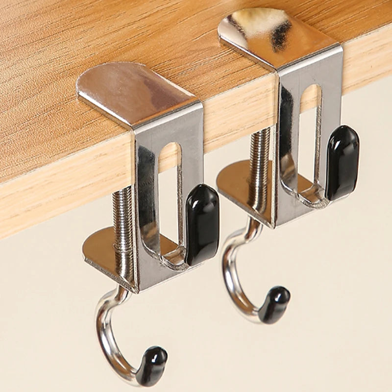 Rotating Steel Desk Hook | No-Damage Clip-On Organizer Desk Hook Organizer QXL