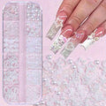 12-Grid Kawaii Nail Art Charms | Pearls, Bows, Hearts & Stars Nail Art Charms QXL style1